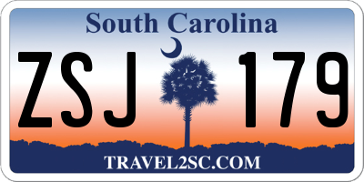 SC license plate ZSJ179