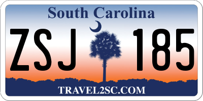 SC license plate ZSJ185