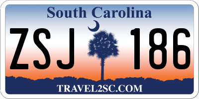 SC license plate ZSJ186