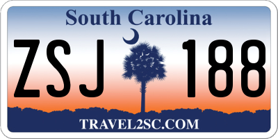 SC license plate ZSJ188