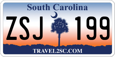SC license plate ZSJ199
