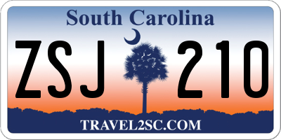 SC license plate ZSJ210