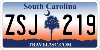 SC license plate ZSJ219
