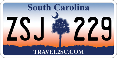 SC license plate ZSJ229