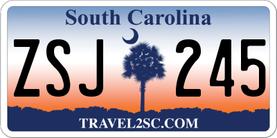 SC license plate ZSJ245
