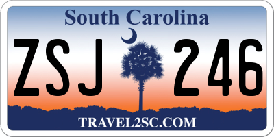 SC license plate ZSJ246