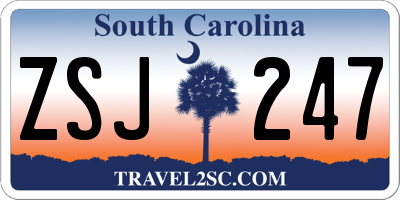 SC license plate ZSJ247