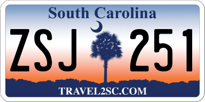 SC license plate ZSJ251