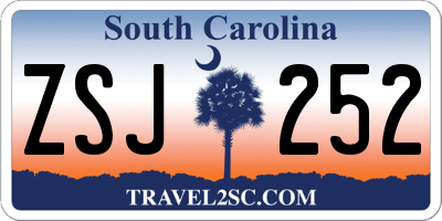 SC license plate ZSJ252