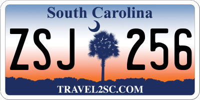 SC license plate ZSJ256