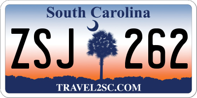 SC license plate ZSJ262