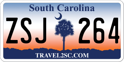 SC license plate ZSJ264
