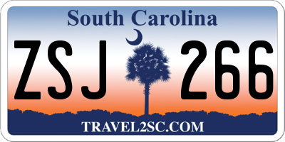 SC license plate ZSJ266