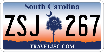 SC license plate ZSJ267