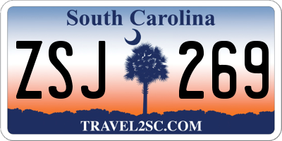 SC license plate ZSJ269