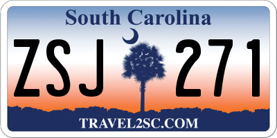 SC license plate ZSJ271