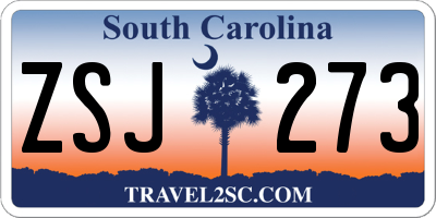SC license plate ZSJ273