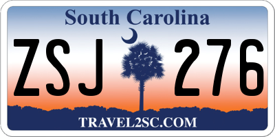 SC license plate ZSJ276