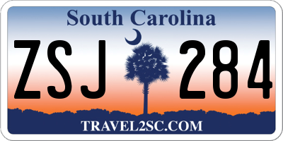 SC license plate ZSJ284