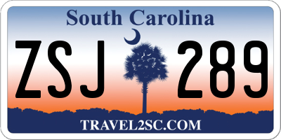 SC license plate ZSJ289