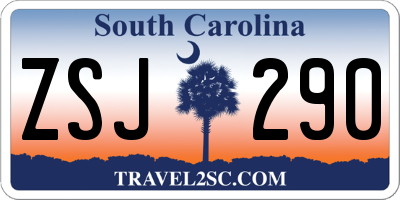 SC license plate ZSJ290
