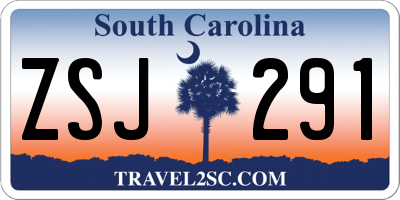 SC license plate ZSJ291