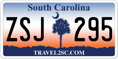 SC license plate ZSJ295