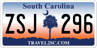 SC license plate ZSJ296