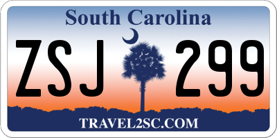 SC license plate ZSJ299