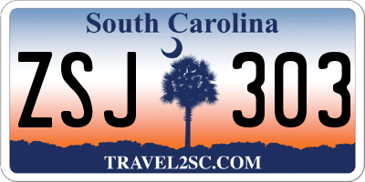 SC license plate ZSJ303