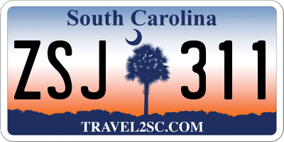 SC license plate ZSJ311