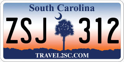 SC license plate ZSJ312