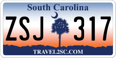 SC license plate ZSJ317