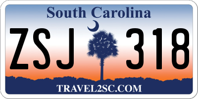 SC license plate ZSJ318