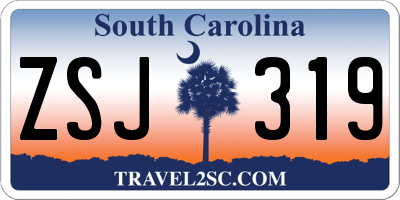 SC license plate ZSJ319