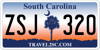 SC license plate ZSJ320