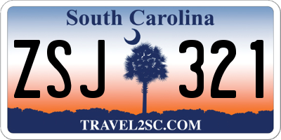 SC license plate ZSJ321