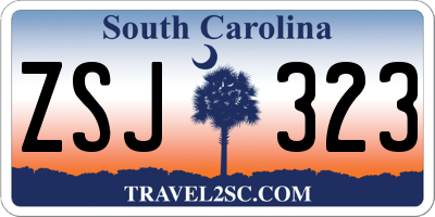 SC license plate ZSJ323