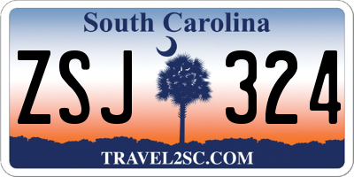 SC license plate ZSJ324