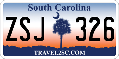 SC license plate ZSJ326