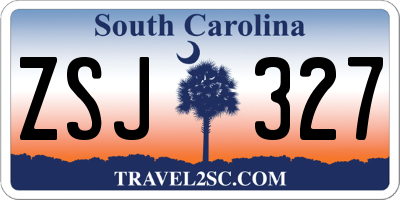 SC license plate ZSJ327