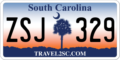 SC license plate ZSJ329