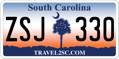 SC license plate ZSJ330