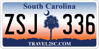 SC license plate ZSJ336