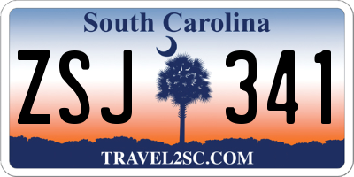 SC license plate ZSJ341