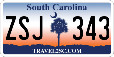 SC license plate ZSJ343