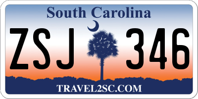 SC license plate ZSJ346