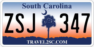 SC license plate ZSJ347