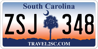 SC license plate ZSJ348