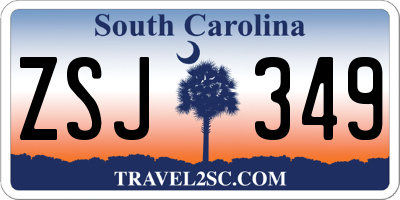 SC license plate ZSJ349